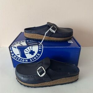Birkenstock Buckley Navy Leather Clogs. Shoes. NWT. Size: 7, 8, 38, 39